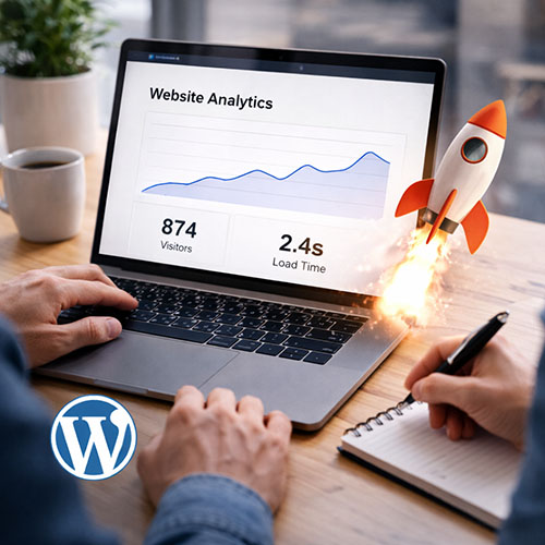 launching a professional WordPress website with performance and analytics monitoring